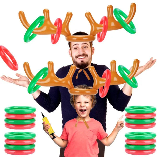 Inflatable Reindeer Antler Ring Toss Game for Christmas Kids Adults Family Party Favors Outdoor Indoor Ring Toss Xmas Games Toys - Image 9
