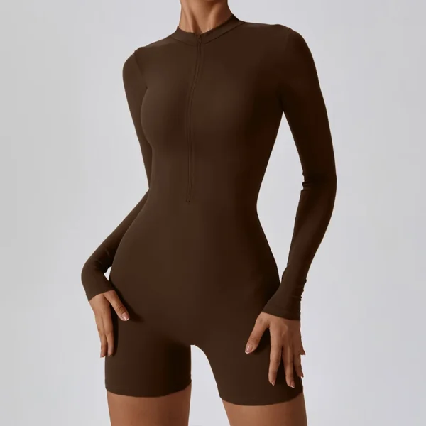 Summer Zipper Workout Jumpsuit Sports Overalls Women Gym Clothing Running Fitness Suits Gym Tracksuit Short Sportswear Yoga Set - Image 11