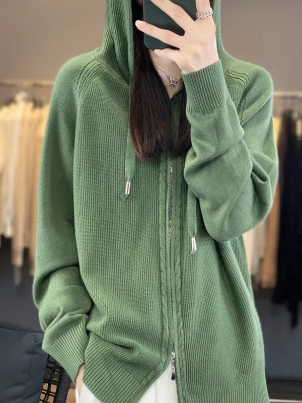 Zip-up Hoodies And Sweatshirts For Women Merino Wool Long Sleeve Sweaters Ladies Clothes Knitted Jumpers New Arrivals Outerwears - Image 11