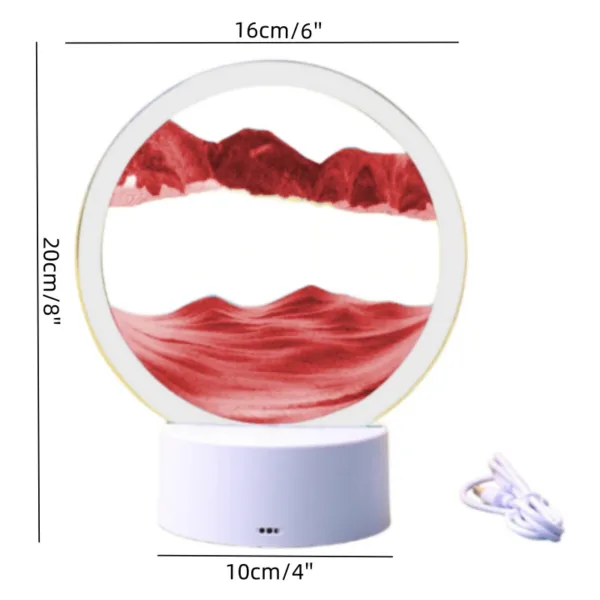 Color LED Flowing Sand Painting Table Lamp 3D Moving Sand Art Picture Round Glass Hourglass Night Light Bedside Lamp Home Decor - Image 17
