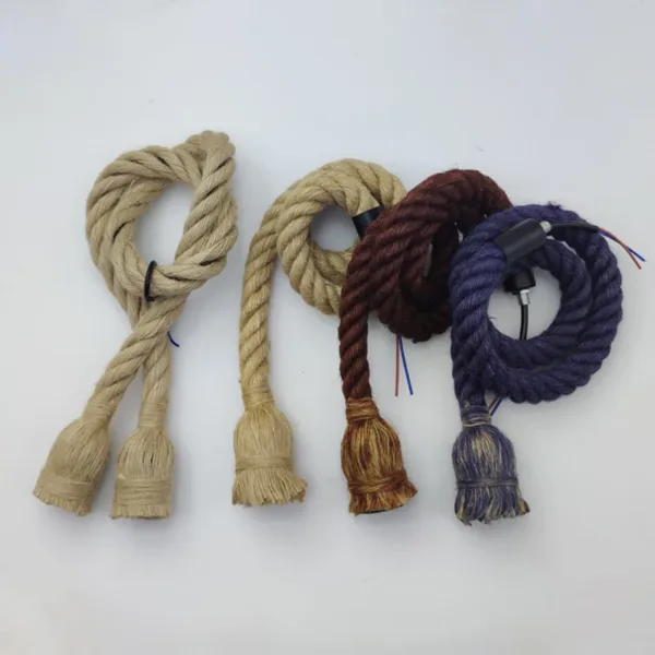 Vintage Hemp Rope Pendant Lights Attic Personality Industrial E27 Indoor Lightings For Loft/Living Room/Bar Retro Hanging Lamp - Image 3