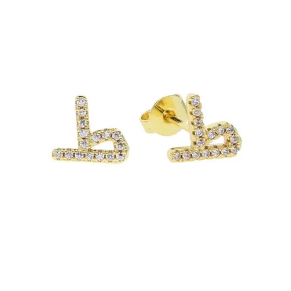 Gold CZ Alphabet Studs - Image 19