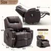 Recliner Chair, Rocking with Massage and Heat, 360° Swivel for Adults, Rocker Manual Remote - Image 2