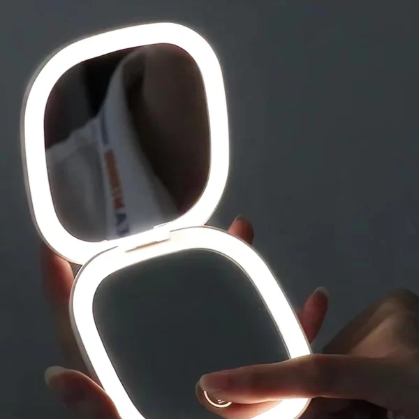 Mini Portable 5X 10X Magnifying Folding Makeup Mirror Led Lights Compact Pocket Travel Aesthetic Vanity Mirrors Make Up Tools - Image 12