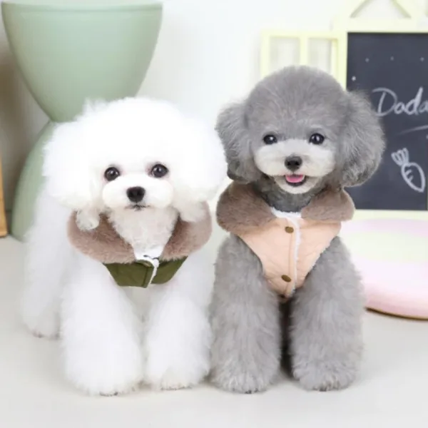 Warm Fleece Dog Jacket Vest Winter Dog Clothes Puppy Cats French Bulldog Coat Chihuahua York Pet Apparel for Small Medium Dogs - Image 2