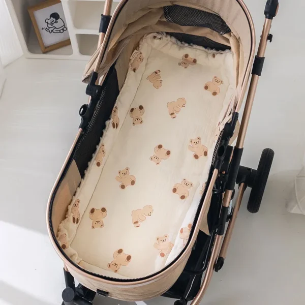 Muslin Baby Stroller Cushion Soft Baby Blanket with Dotted Backing Baby Carriage Pram Cotton-padded Mattress 40*80cm