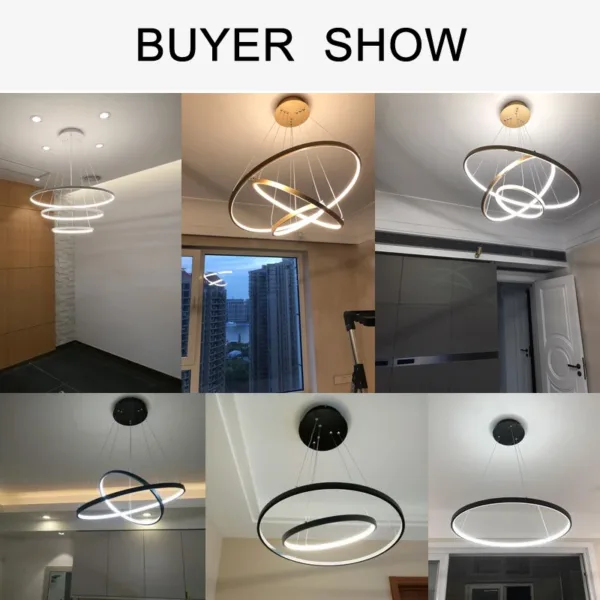 Modern led dining room chandeliers simple ring chandelier living bedroom Lights home indoor lighting decorative Pendant Lamps - Image 5
