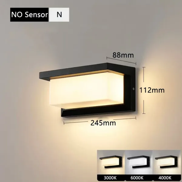 Led Outdoor Wall Light Waterproof IP65 Motion Sensor Led Outdoor Lighting Porch Lights Balcony Garden Lights Outdoor Wall Lamp - Image 11