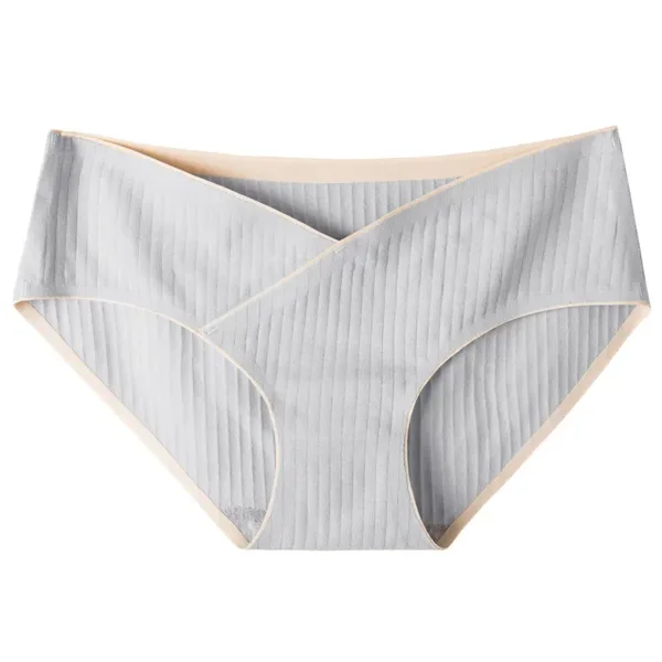 Stripe Jacquard Cotton Low Waist Belly Maternity Panties Plus Size Seamless Underwear for Pregnant Women Ladies Pregnancy Briefs - Image 7