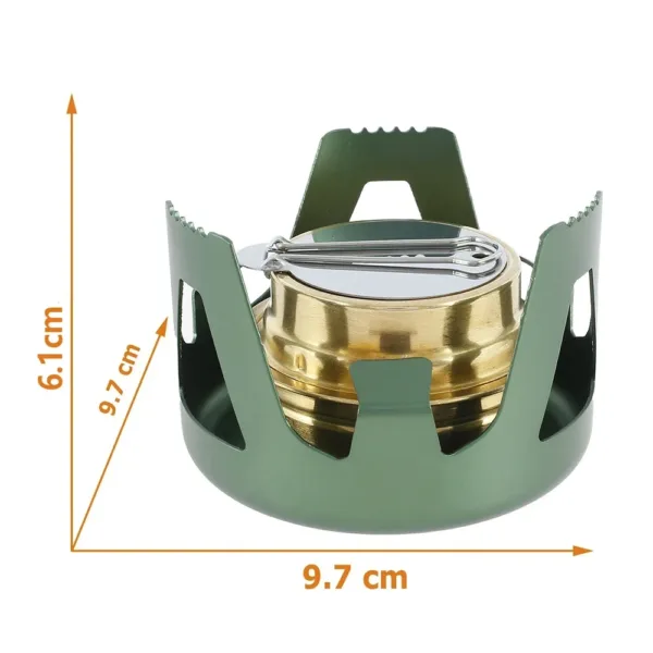 Portable Mini Spirit Burner Alcohol Stove Ultralight Brass Camping Cooking Stove for Outdoor Backpacking Hiking Camping Furnace - Image 2