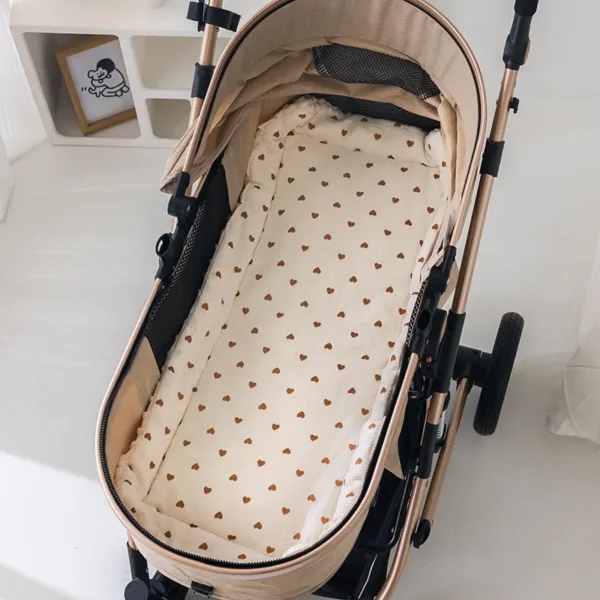 Muslin Baby Stroller Cushion Soft Baby Blanket with Dotted Backing Baby Carriage Pram Cotton-padded Mattress 40*80cm - Image 2
