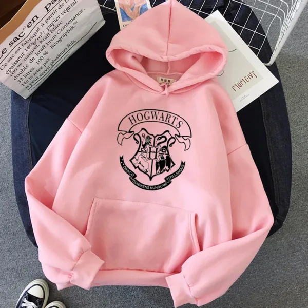 Fashion y2k Hogwarts Printed Hoodies Women Sweatshirt Autumn Winter Long Sleeves Plus Velvet Casual Loose Fleece Tops Oversized - Image 9
