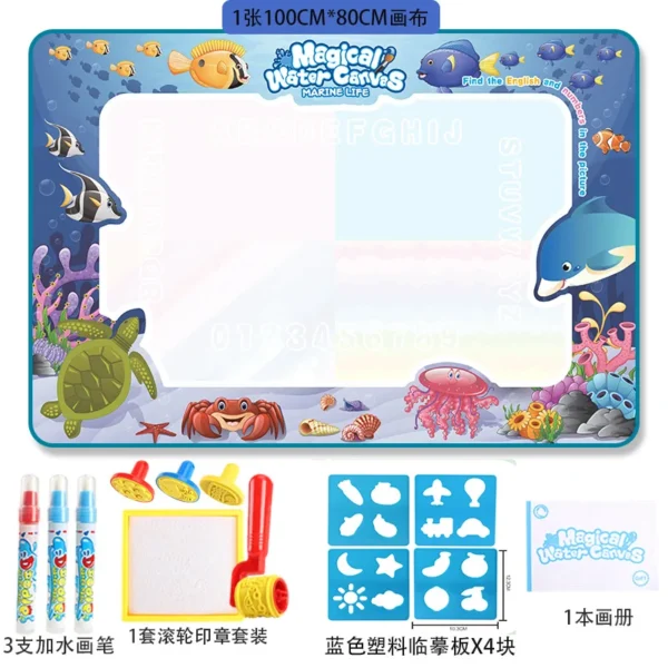 Magic Water Canvas Coloring Doodle, Reusable Magic Pens, Montessori Painting Board, Educational Toys - Image 10