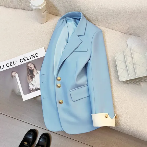 Autumn Winter Office Lady Blazer Jacket Women 2024 Fashion Long Sleeve Coat Woman Blazers Feminino New In Outerwears Casual - Image 3