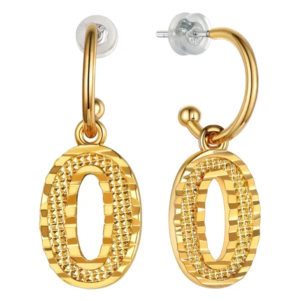 Vintage Gold Alphabet Earrings - Image 20
