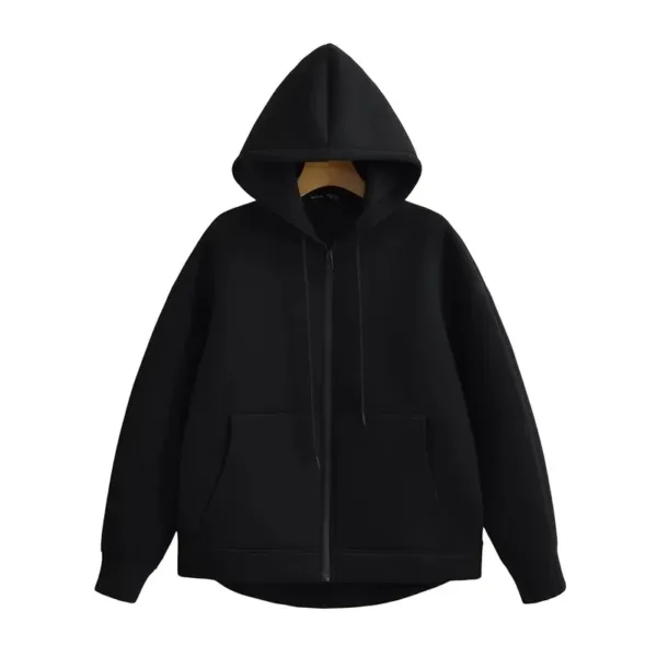 Winter New Women's Zipper Hoodie High Street Unisex style Double Pockets Oversize Loose Sweatshirts Outerwear Top - Image 6