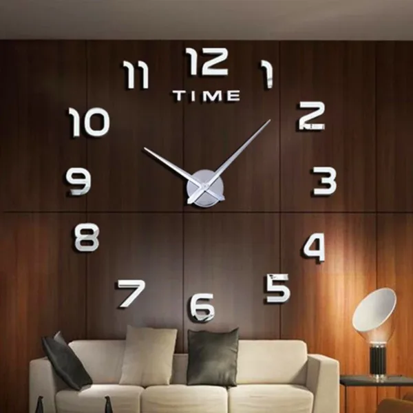 Fashion Modern Design Large Wall Clock 3D DIY Quartz Clocks Watches Acrylic Mirror Stickers Living Room Home Decor Horloge - Image 8