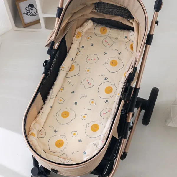 Muslin Baby Stroller Cushion Soft Baby Blanket with Dotted Backing Baby Carriage Pram Cotton-padded Mattress 40*80cm - Image 6