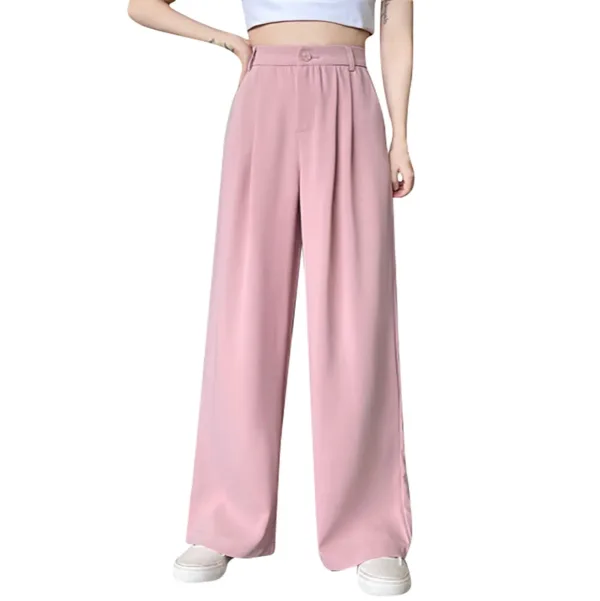 Women'S Casual All-Match Spring And Summer Daily Commuting Solid Color Suit Wide-Leg Trousers Pantalones De Mujer CalçA Jeans - Image 4