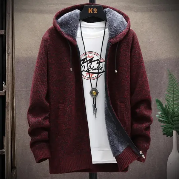 Zip-Up Cardigan Men's Hoodies Parka Hooded Sweatshirt Man Solid Sweater Hoodie Man Clothes Windbreaker 2024 Autumn New - Image 8