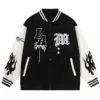 Letter Embroidery Men's Baseball Jacket Y2k Flame Leather Varsity Jacket Windbreaker High Street Hip-Hop Vintage Coat Clothing