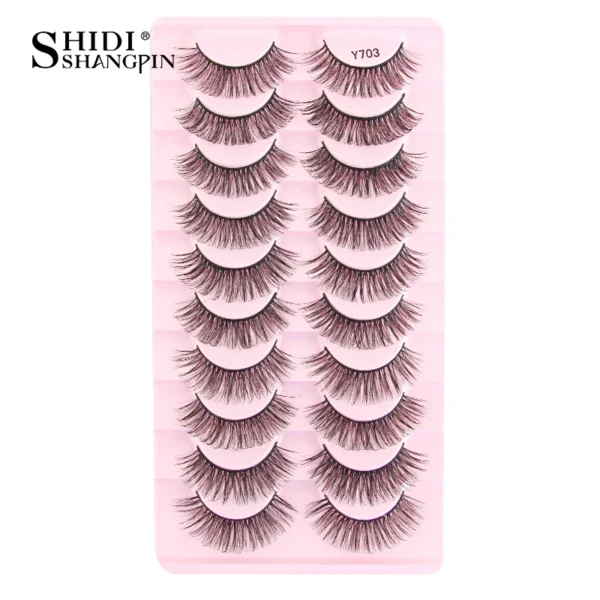 SHIDISHANGPIN 5/10Pairs False Lashes Cat Eye Eyelashes Eyelash Extension 3D Mink Half Lashes Natural Makeup faux Cils maquiagem - Image 36