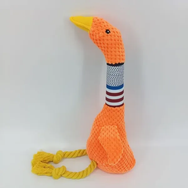 New Pet Dog Plush Sound Toy White Geese Coarse Grain Velvet Bite Resistant Long Necked Duck Toy Supplies Interactive Dog Toys - Image 5