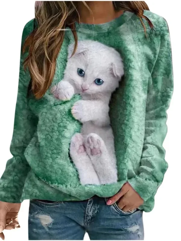 Women Sweatshirts Cute Print Tops Long Sleeve Pullovers Fashion Outerwear Youthful Woman Clothes New In Hoodies & Sweatshirts - Image 10