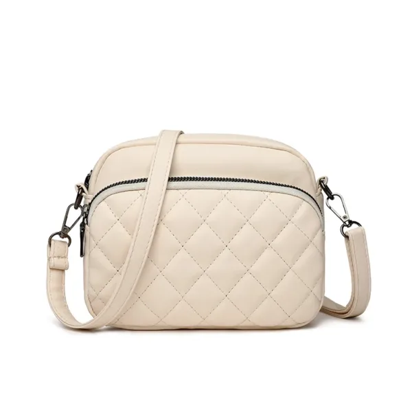 Diamond Lattice Leather Shoulder Bag - Image 7