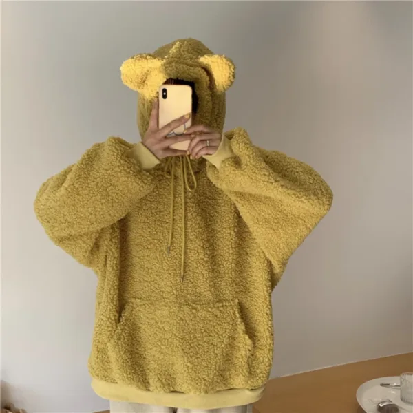 Harajuku Hoodies Women Casual Loose Long Sleeved Sweatshirts Cute Little Bear Ear Hoodie Ladies Fashion Sweatshirt Woman Clothes - Image 6