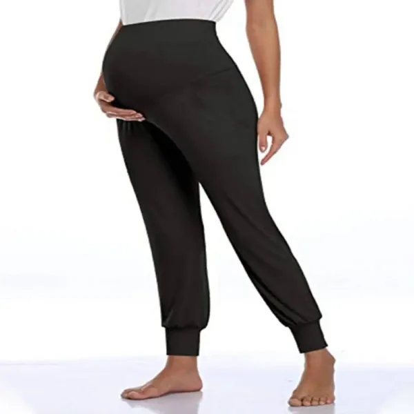 Maternity Trousers Summer New Pregnant Casual Loose Solid Color Belly Support Maternity Pants Elastic Waist Maternity Leggings - Image 5