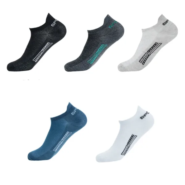 5 Pairs/Lot High Quality Men Ankle Socks Breathable Cotton Sports Mesh Casual Athletic Thin Cut Short Sokken Plus Size - Image 13