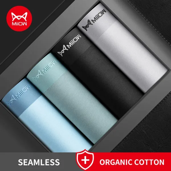 MiioW 4Pcs Organic Cotton Men Boxers Shorts Antibacterial Innerwear Man Underwear Boxer Men's Panties Male Trunks Underpants New - Image 6