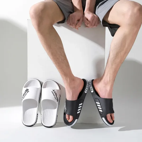 Fashion Men's Slippers PVC Soft Sole Non-slip Slides Casual Outdoor Beach Flip Flops Home Bathroom Couples Slippers New Sandal - Image 12