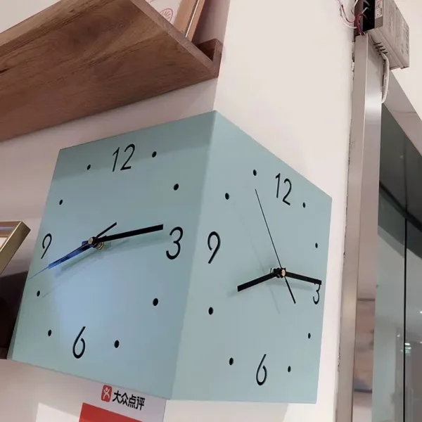 corner wall clock double sided wall clock living room creative simple decor - Image 10