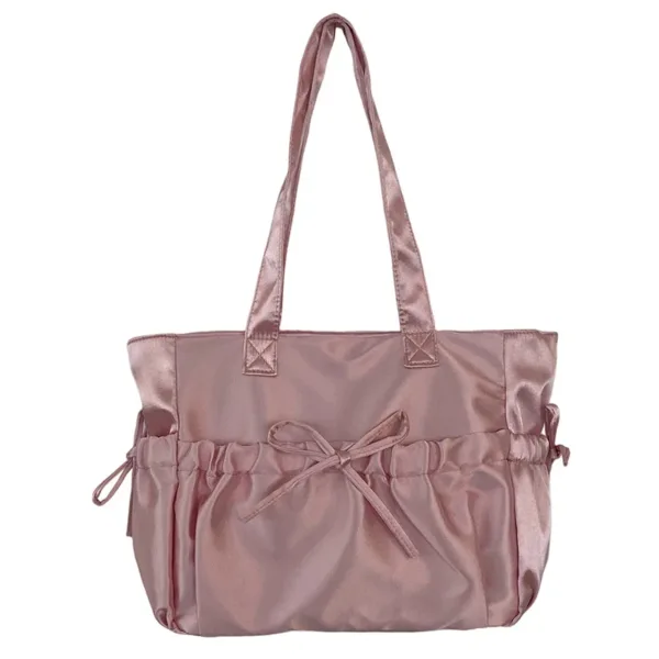 Satin Folded Bow Tote Bag - Image 7