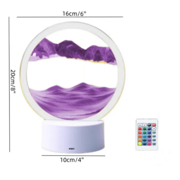 Color LED Flowing Sand Painting Table Lamp 3D Moving Sand Art Picture Round Glass Hourglass Night Light Bedside Lamp Home Decor - Image 19