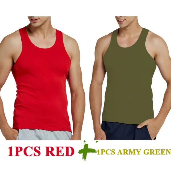 Tank Tops Men Cotton Running Vest Fitness Cool Summer Sleeveless Top Gym Sport Slim Casual Undershirt Male 9 Colors 1PCS