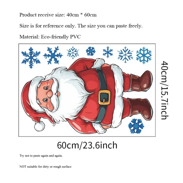 Painted Santa Claus Wall Stickers For New Year Christmas Decoration Mural Fridge Beautify Room Home Decor Self-adhesive Decals - Image 4