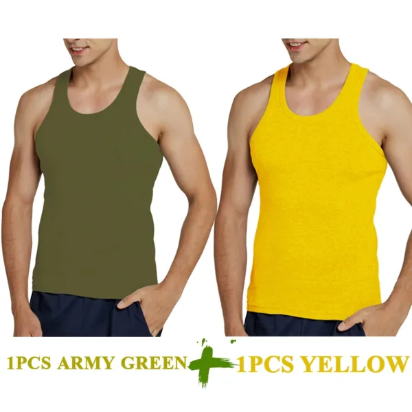 Tank Tops Men Cotton Running Vest Fitness Cool Summer Sleeveless Top Gym Sport Slim Casual Undershirt Male 9 Colors 1PCS - Image 15