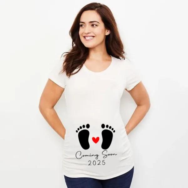Baby Loading 2025 Print Pregnant T-Shirt Maternity Short Sleeve T Shirts Pregnancy Announcement Tops New Mom Tshirt Clothes Tees - Image 8