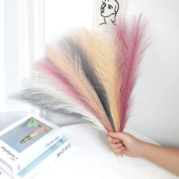 Faux Pampas Grass Beige 10PCS,Small Artificial Pompas Grass Decor for Vase,Fake Fluffy Pampas Floral for Home Wedding Boho Decor - Image 3