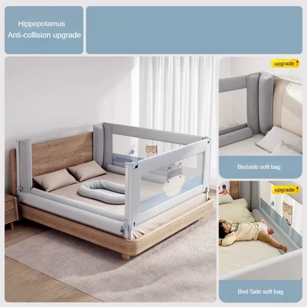 Baby anti-fall bed fence baby guardrail Bedside anti-fall baffle Children's bed three side guardrails without drilling - Image 4