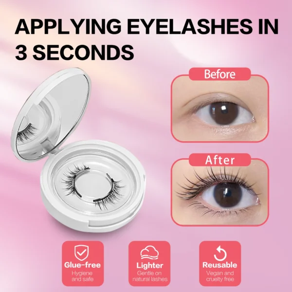 PRAECLARUS 2Pairs Reusable Magnetic Lashes No Glue Needed Professional Premium 3D Magnetic Eyelash 3-Step Press On False Eyelash - Image 11