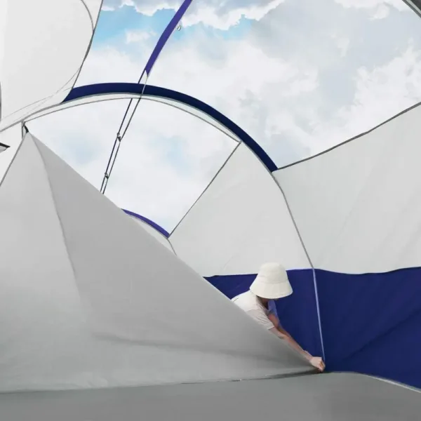Tent 8 Person Camping Tents, Weather Resistant Family Tent, 5 Large Mesh Windows, Double Layer, Divided Curtain for S