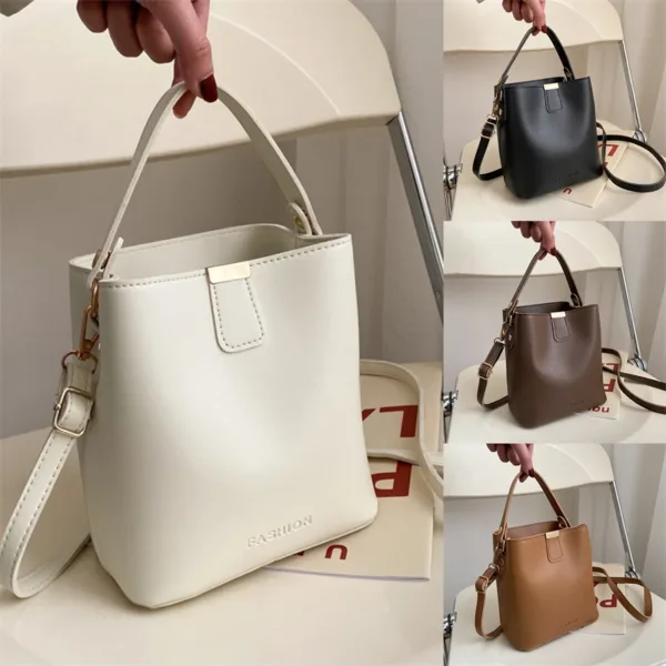 Trendy Retro PU Bucket Bag - Image 8