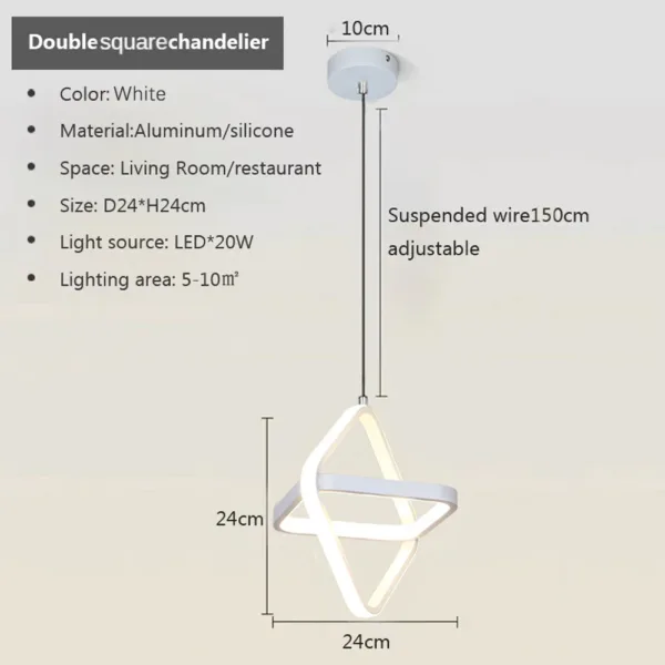 Modern Led Pendant Lights Black Chandelier For Dining Room Bedroom Bedside Pendant Lamp Home Dining Table RoomDecor Hanging Lamp - Image 4