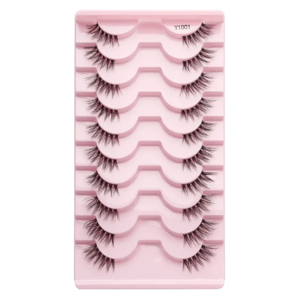SHIDISHANGPIN 5/10Pairs False Lashes Cat Eye Eyelashes Eyelash Extension 3D Mink Half Lashes Natural Makeup faux Cils maquiagem - Image 40