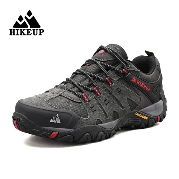HIKEUP Men's Hiking Shoes Suede Leather Outdoor Shoes Wear-resistant Men Trekking Walking Hunting Tactical Sneakers - Image 7