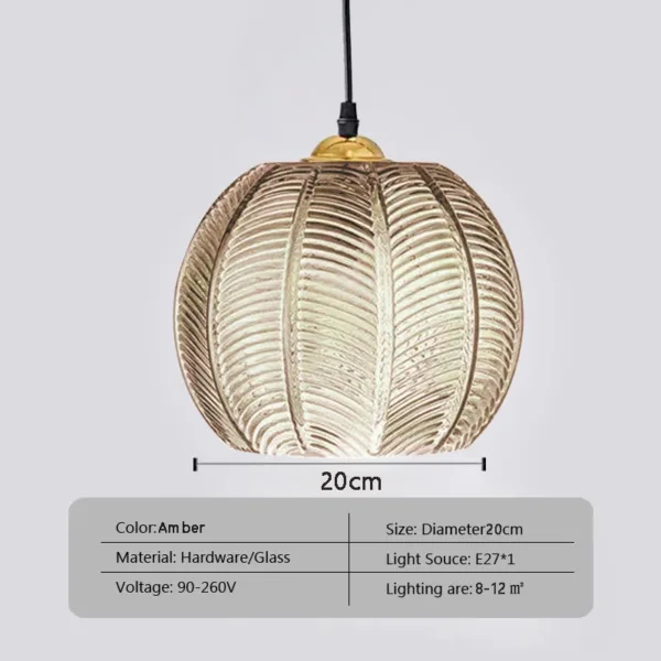 Nordic Glass Pendant Light Green Leaf Pattern Lighting For Living Room Dining Room Hotel Study Bedroom Indoor Decorative Fixture - Image 10